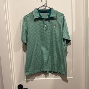 Masters Green Polo Shirt with Subtle Stripes